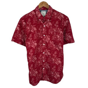 BF12 Mens True Craft Southern Design Hawaiian Floral Button Down Beach Shirt M